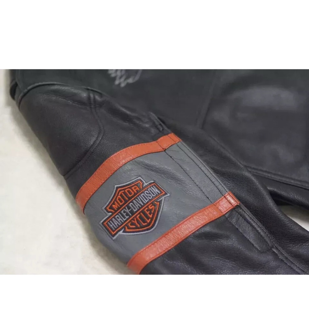 Harley Davidson Screaming Eagle Men's Motorcycle Motorbike Real Leather Jacket - Picture 6 of 7
